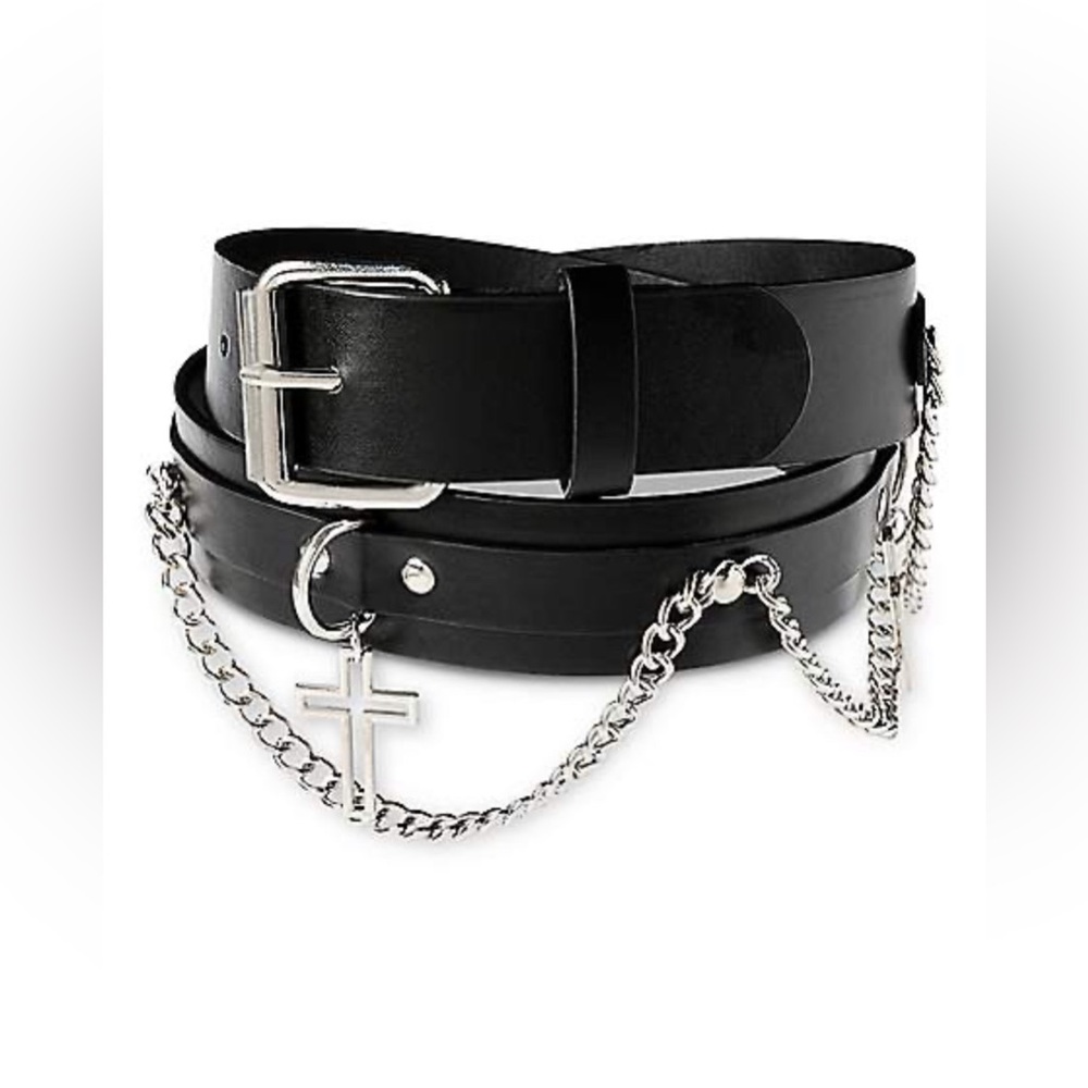 Spencer’s Hanging Cross Chain Belt size M/L NWOT